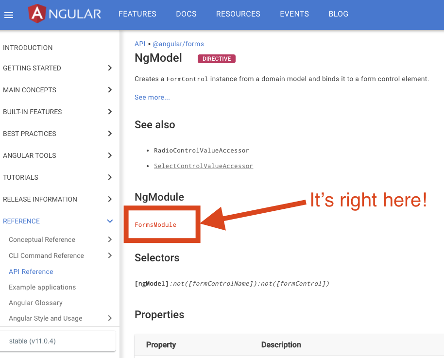 NgModel API Documentation